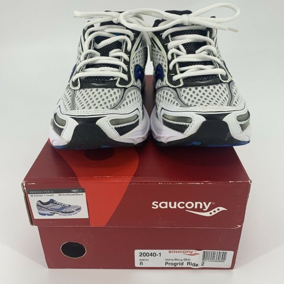Saucony Other - Men's Saucony ProGrid Ride 2 Running Shoes White/Royal/Black Size 8 New 20040-1